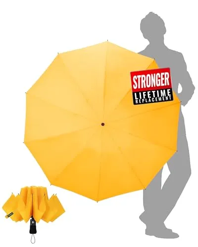 Chakipee Reise-Regenschirm, winddicht, stark, kompakt, 10 Rippen, tragbarer Regenschirm für Damen und Herren, umgekehrt, faltbar, automatische Regenschirme für Wind und Regen, 210T-Gewebe, 105 cm