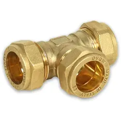 Messing-Klemmverschraubung für Kupferrohre T-Stück, verschiedene Varianten (Ausführung: 12 mm)