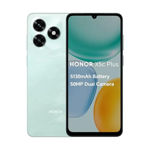 HONOR X5c Plus 4 GB / 64 GB Ocean Cyan - Handy mit 50 MP Hauptkamera, 5260 mAh Akku und 90Hz Display für ein flüssiges Nutzererlebnis – ideal für Fotografie und Multimedia.