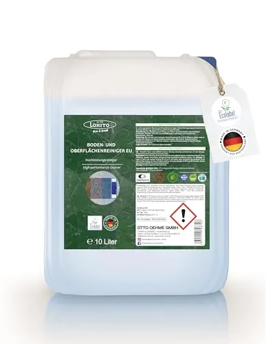 Lorito Bodenreiniger und Oberflächenreiniger Konzentrat 10 L - Öko-Reiniger mit EU-Ecolabel, Nachhaltige Bodenpflege von Hartböden, Fliesen, Keramik, Kunststoff & Glas, Made Germany