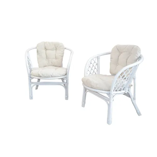 2er-Set Rattansessel Sonja mit Kissen