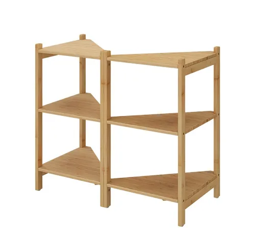 Vicco Waschbeckenunterschrank Zeno, 2er Set aus Bambus - Moderne Waschbeckenunterschränke aus nachhaltigem Bambus, 68 x 60.5 cm, ideal für stilvolle Badezimmer und umweltbewusste Nutzer.