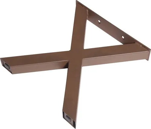 Bankgestell X-Form in Kupfer-Optik 420x400 mm - Stabiles Stahl-Bankgestell in eleganter Kupfer-Optik, perfekt für individuelle Schreibtischlösungen.