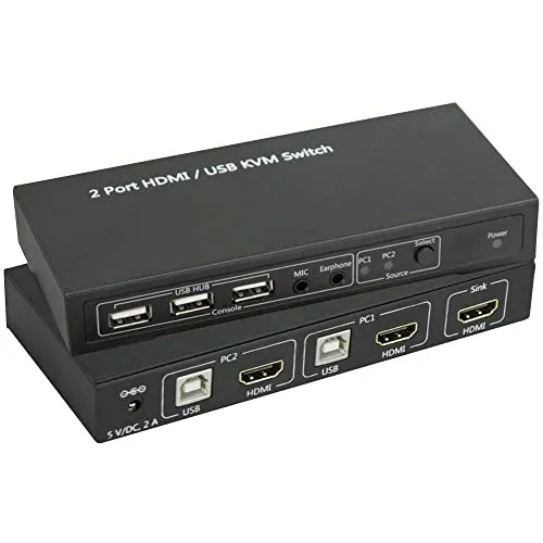 SpeaKa Professional 2 Port KVM-Umschalter HDMI USB von SpeaKa Professional