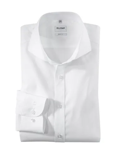 OLYMP Businesshemd Level Five body fit weiß 39 - Hochwertiges Businesshemd mit Haifischkragen, perfekter Schnitt für einen modernen Look, ideal für das Büro oder formelle Anlässe.