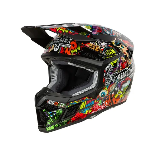 Oneal 3SRS Crank Kinder Motocross Helm Gr. M 50-51 cm - Motorradhelm für Kinder, bunter Offroad-Helm mit optimalem Schutz und coolem Design für unvergessliche Abenteuer.