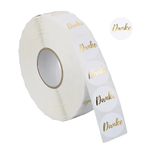 Danke aufkleber Dankeschön Etiketten Selbstklebende Labels 2500 Stück Ø 25 mm