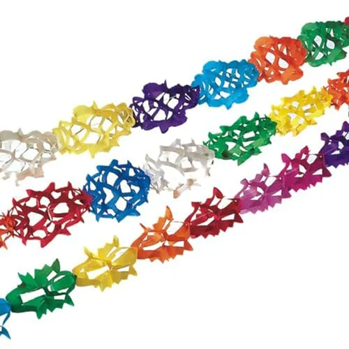 PAPSTAR 10x3 Girlanden aus Papier, 4 m schwer entflammbar - Party-Deko mit 30 farbigen Girlanden, ideal für festliche Anlässe und sicher dank schwer entflammbaren Materialien.