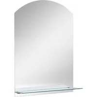 vidaXL Wandspiegel mit Regal 20x40 cm aus Hartglas - Praktischer Wandspiegel mit integriertem Regal für Ihr Badezimmer, Wohnzimmer oder Schlafzimmer. Minimalistisches Design, aus robustem gehärtetem Glas, einfach zu montieren und ideal für Dekoration oder Aufbewahrung.