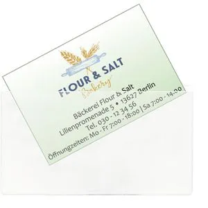 Sigel Visitenkarten-Tasche VZ115 - Selbstklebend für 100 Karten - Visitenkarten-Aufbewahrung: Glasklare, selbstklebende Hüllen für bis zu 100 Visitenkarten, ideal für eine ordentliche und professionelle Präsentation.