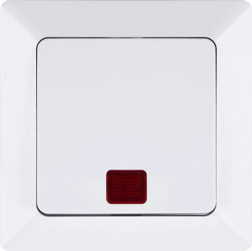 HEITECH Ausschalter mit Kontrollleuchte - Unterputz - Praktischer Kippschalter mit Kontrollleuchte für AC250 V / 10 A, ideal für den Einsatz in trockenen Innenräumen. Inklusive Glimmlampe und modernem Rahmen in Weiß.