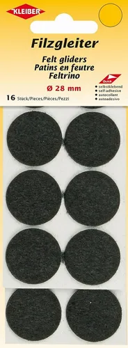 KLEIBER Filzgleiter, Durchmesser: 35 mm, schwarz 16