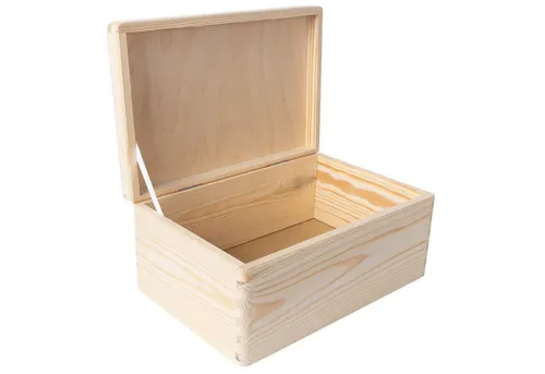 Creative Deco Holzkiste Holzkiste mit Deckel Erinnerungsbox Baby Groß Unlackiert, Unlackiert