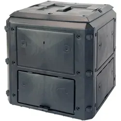 KHW Komposter Bio-Quick Basismodell Anthrazit 420 l - Robuster Komposter mit 420 l Volumen, erweiterbar auf 650 l. Ideal für umweltbewusste Gärtner, einfache Montage durch Stecksystem.