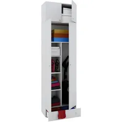 VCM Mehrzweckschrank Vandol 912277 - Büroschrank aus Holz mit Schublade und Aufsatz, ideal für Staubsauger und mit 3 höhenverstellbaren Fachböden für optimale Stauraumgestaltung.