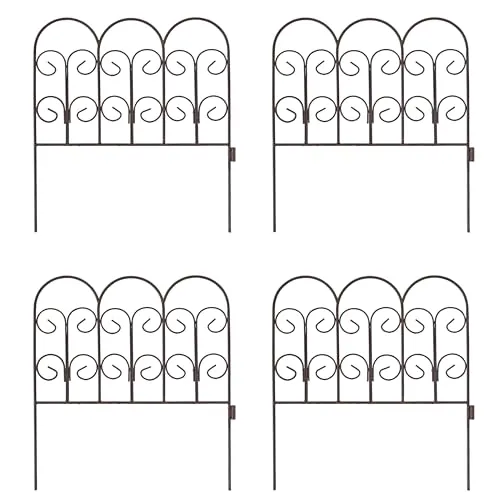 Produktbild ESTEXO Gartenzaun Schmuckzaun 4er Set – Eleganter Metallzaun