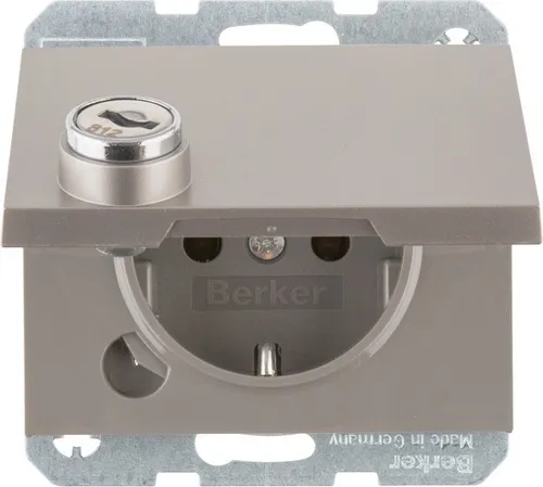 Berker 47637004 Schutzkontakt-Steckdose mit Klappdeckel