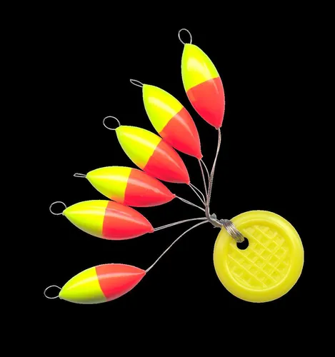 FTM-Trout New Generation Trout Piloten oval - Pilotkugeln, Farbe/Durchmesser/Inhalt:Gelb Rot / 8mm / 6 Stück