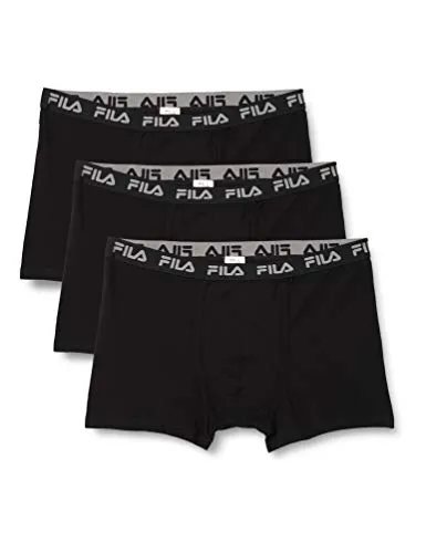 FILA FU5004/3 Herren Boxershorts, XL, Schwarz, 3 Stück