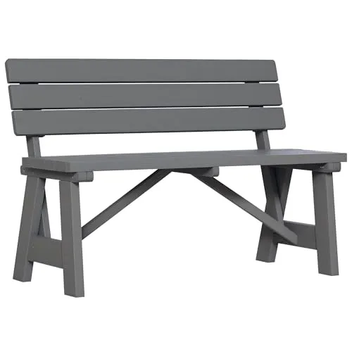 Outsunny 2-Sitzer Gartenbank Holz, wetterfest - Bänke: UV-beständige Holzbank für 2 Personen, ideal für Garten oder Terrasse mit stabiler Konstruktion und hoher Rückenlehne für maximalen Komfort.