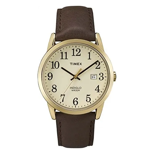 Timex Easy Reader TW2P75800 Herren-Armbanduhr - Elegante Armbanduhr mit braunem Lederarmband, 38 mm Durchmesser und präzisem Quarzwerk, ideal für stilbewusste Männer.