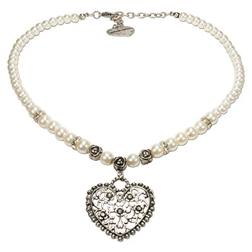 Alpenflüstern Perlen-Trachtenkette Blüten-Herz von Alpenflüstern