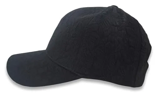 Produktbild styleBREAKER Damen Baseball Cap mit floralem Ton in Ton Muster | 6-Panel Basecap mit Klettverschluss verstellbar | sportliche Blumenoptik Kappe Streetstyle, Farbe:Schwarz