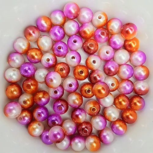 Wachsperlen10 mm Kinder Armband Acryl zum Basteln Perlen Bunt Schmuck Deko Loch
