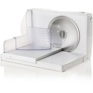 Domo Allesschneider MS171 N - Elektrischer Aufschnittmaschine, 120W Motor und stufenlose Schnittbreite bis 15mm, aus robustem Metall in Weiß