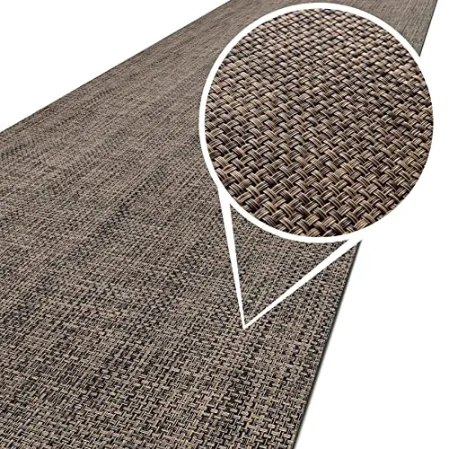 ANRO In- / Outdoor Teppich 120 x 50 cm – Wasserfester Balkonläufer - Vielseitig einsetzbar: Der wetterfeste Teppich eignet sich für Balkon, Terrasse und Innenräume. Pflegeleicht und abwaschbar, schützt er Böden vor Schmutz. Rutschfeste Unterseite sorgt für Sicherheit beim Gehen. Strapazierfähig und langlebig.