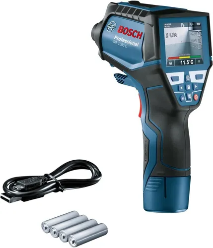 Bosch Infrarot-Thermometer GIS 1000 C Professional - Temperaturmessung von -40 bis 1000 °C, integrierte Kamera und Bluetooth-Schnittstelle für einfache Dokumentation