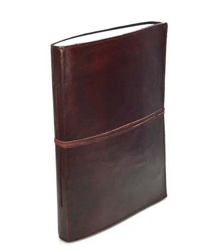 Indien Klassik - Gäste- Notiz- Skizzen- Lederbuch [mehr als A4] Vintage Glatt - Notiz- & Tagebücher, handgefertigtes Lederbuch im Vintage-Design, ideal für kreative Skizzen und persönliche Notizen.