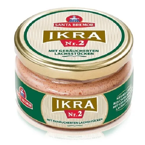 Capelin Kaviar Creme Nr.2 mit geräucherten Lachsstücken von Baltimor