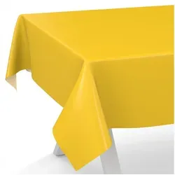 ANRO Tischdecke abwaschbar Wachstuch-Tischdecke Gartentischdecke (Einzelstück 1-tlg), wasserabweisend Einfarbig Gelb Breite 140cm gelb eckig | 140 cm x 180 cm x 0.2 mm