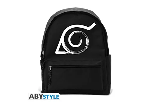 ABYSTYLE Naruto Shippuden Rucksack Konoha – Schwarz - Tagesrucksäcke mit offiziellem Naruto-Lizenzdesign, ausgestattet mit gepolsterten, verstellbaren Schultergurten für maximalen Tragekomfort.