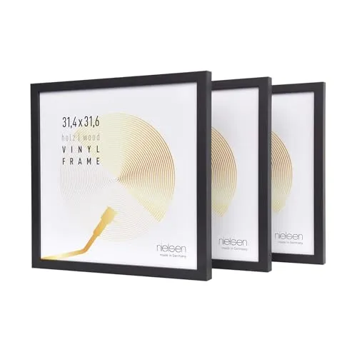 nielsen Schallplatten Rahmen 3er Set - Hochwertiger Vinyl Rahmen - Stilvolles 3er Set für Schallplatten, aus FSC-zertifiziertem Holz. Mit bruchsicherem Kunstglas und einfachem Coverwechsel, ideal für kreative Wandgestaltungen.