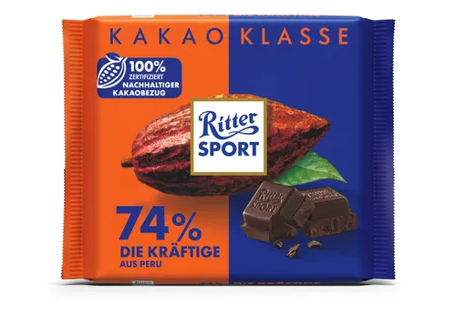 Ritter Sport Kakao 74% Die Kräftige Aus Peru 100g