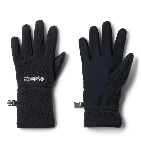 Columbia Helvetia II Sherpa Glove W schwarz XL - Damen Outdoor Handschuhe aus weichem Sherpa-Fleece, mit 3-Punkt-Precurve-Technologie und touchscreen-kompatiblen Fingerspitzen für optimalen Komfort und Bewegungsfreiheit.