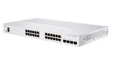 Cisco CBS350-24T-4G-EU Switch - 24 Anschlüsse L3 Managed - Netzwerk-Switch mit 24 Gigabit Ethernet Anschlüssen, ideal für effiziente Netzwerklösungen in Unternehmen. Unterstützt Jumbo-Rahmen und bietet hohe Sicherheit durch SSH und RADIUS.