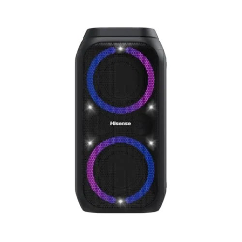 Hisense Party Rocket 160 - Tragbarer Partylautsprecher mit Karaoke Modus - Tragbare Bluetooth-Lautsprecher mit 160W Klangvolumen und 12h Akkulaufzeit, ideal für unvergessliche Partys und Karaoke-Abende.