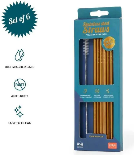 Legami STROHHALME EDELSTAHL GOLD GOLD