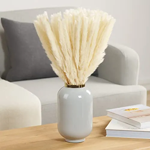 Kunstpflanze Pampasgras - Trockenblumen für Boho Deko, 58 cm - Kunstpflanze Pampasgras, 100% natürlich und langlebig, ideal für stilvolle Raumdekoration und Hochzeiten. Verleiht deinem Zuhause einen festlichen Boho Look.