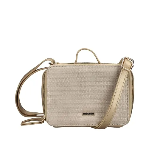 Rieker Damen H1513 Umhängetasche, Gold - Umhängetasche aus hochwertigem Synthetik mit elegantem Gold-Design, ideal für stilvolle Auftritte und den täglichen Bedarf.