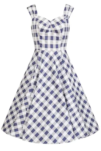 Hearts & roses London Swing Kleid Sadie Check Retro Vintage Fit-N-Flare 50er, Größe:XL