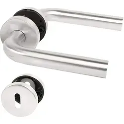 Lienbacher - Türbeschlag Modell Linus Drückergarnitur Türdrücker Edelstahl Matt Gebürstet Buntbart