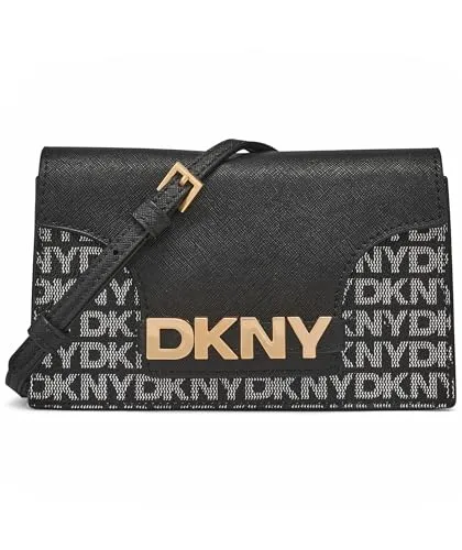 DKNY Avril Umhängetasche Leder 19 cm schwarz - Elegante Handtasche aus hochwertigem Leder, perfekt für jeden Anlass und mit stilvollem Design.