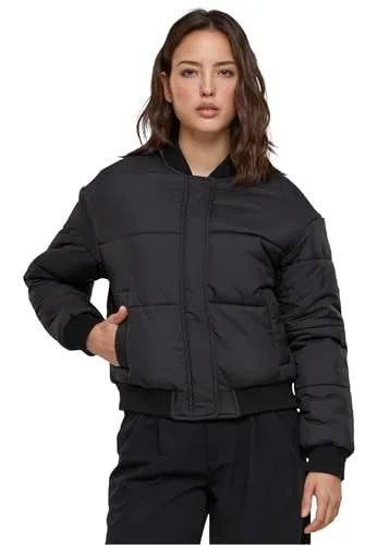 Urban Classics Damen Puffer Blouson 4XL - Schwarz - Funktionsjacke für Damen, leicht und warm, ideal für kalte Tage und stylische Outfits.