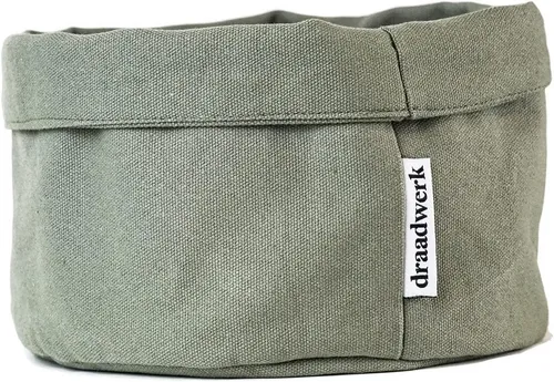 draadwerk® Brotkorb aus 100% Baumwolle - Brotkästen: Waschmaschinengeeigneter Stoffkorb in Khaki, ideal für Frühstück und vielseitige Aufbewahrung, kombiniert Funktionalität mit stilvollem Design.