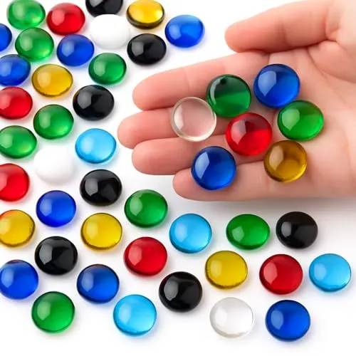 ARSUK Glasnuggets bunt 180 Stück Glaskiesel für Aquarien, Vasen und Blumentöpfe – dekorative polierte Steine ​​– bunte Edelsteine ​​für Kunsthandwerk und Wohndeko – ungiftig (0,955 kg)