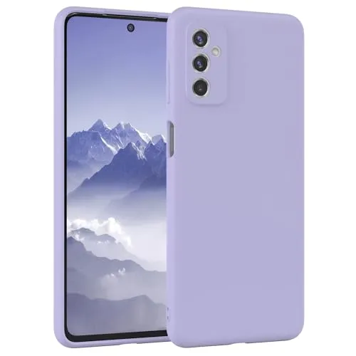 EAZY CASE - Silikonhülle für Galaxy M52 5G Hülle Silikon Case Lila weich stoßfeste Handyhülle Schutzhülle mit Kameraschutz Dünn Premium Schutz Cover TPU Phone Bumper in Pastell Lavendel Blau Matt